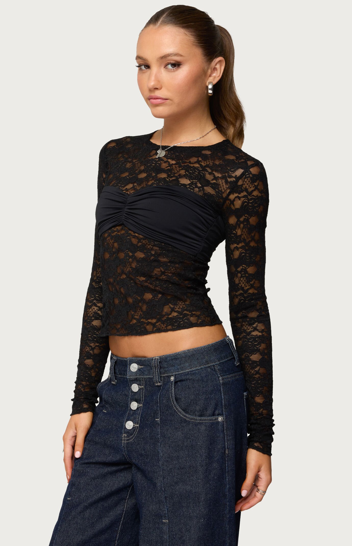 Edikted Rosette Bandeau Sheer Lac