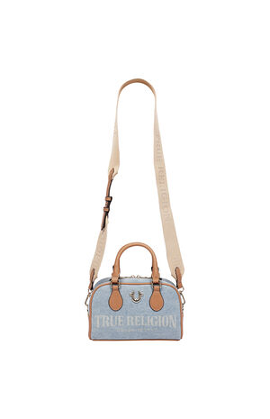Denim Logo Mini Satchel Crossbody Bag image number 7