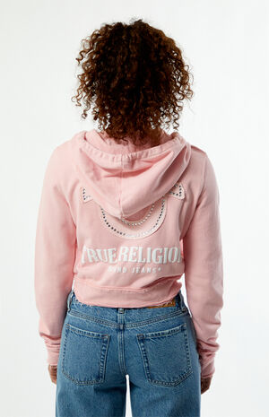 Raw Edge Big T Shrunken Zip Up Hoodie image number 3