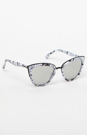 Quay My Girl Cat-Eye White & Silver Sunglasses | Pacsun display picture 1
