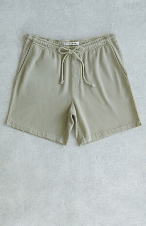 Beige Pigment Wash Volley Sweat Shorts Beige Pigment Wash Volley Sweat Shorts image number null