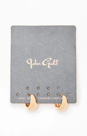 Gold Chunky Hoop Earrings image number 1