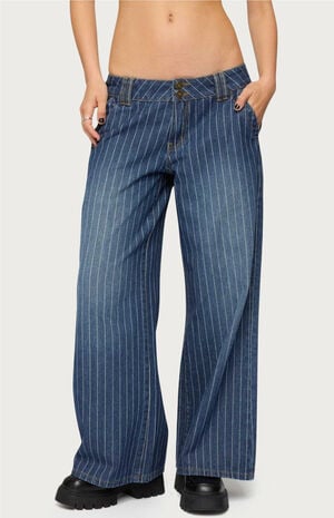 Petite Cory Striped Low Rise Jeans image number 1