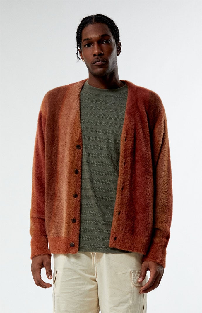 Fuzzy button up hotsell cardigan