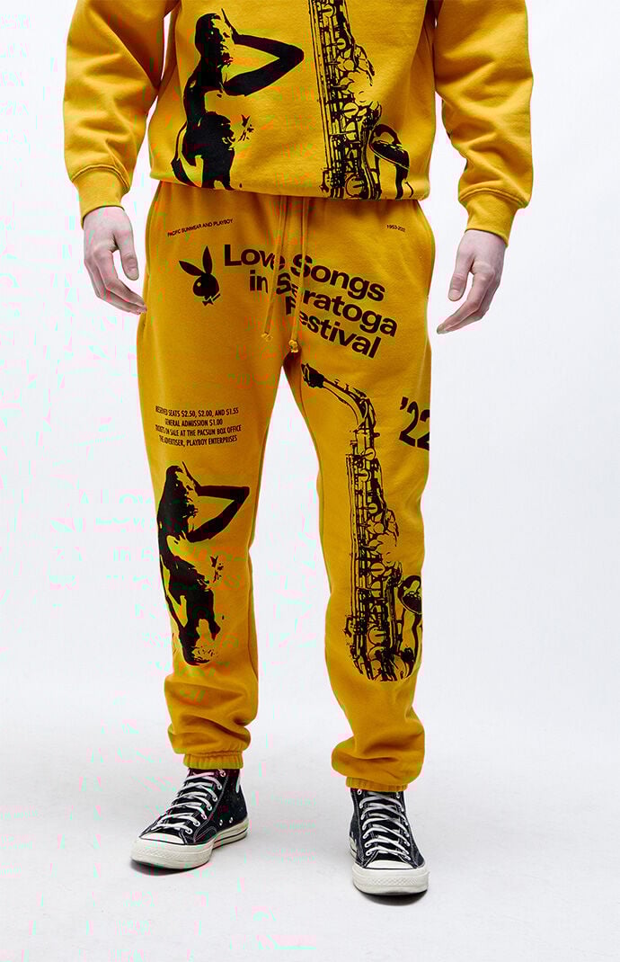 Playboy black best sale and yellow joggers