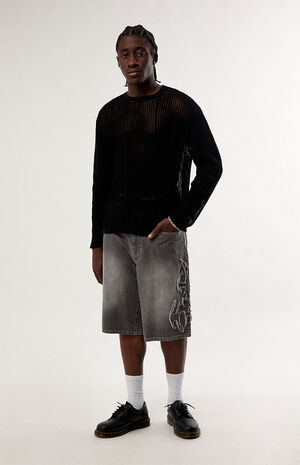 Sunset Open Knit Crew Neck Sweater image number 5