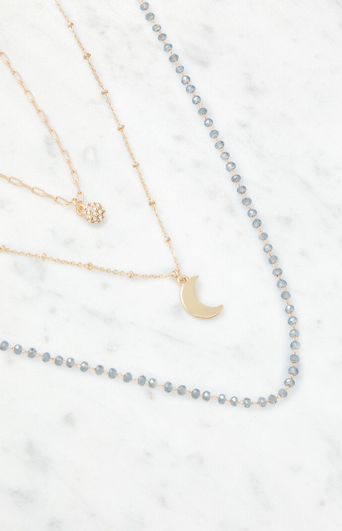 Three Pack Moon Layered Necklaces