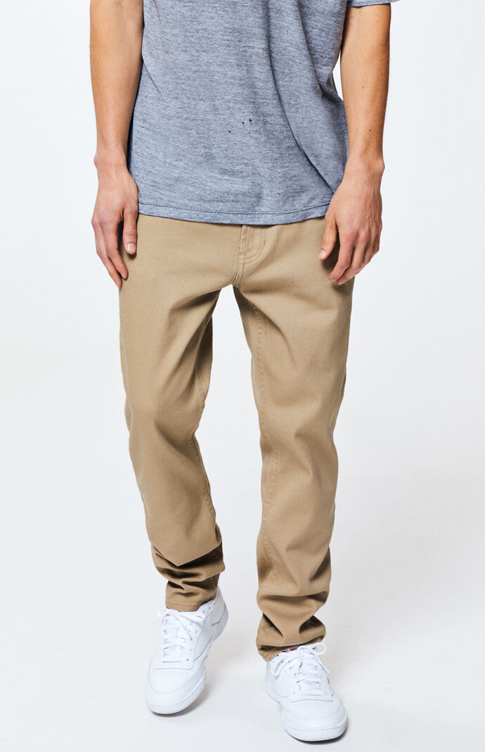 khaki slim jeans