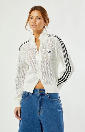 Off White Crochet Track Jacket image number 1