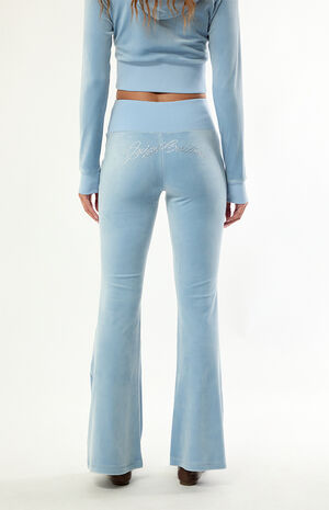 Ribbed Waist Velour Track Pants image number 4