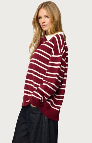 Rilynn Striped Polo Sweater image number 2