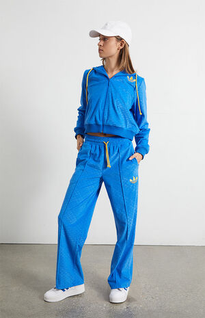 Eco Blue Adicolor Heritage Now Velour Sweatpants image number 1