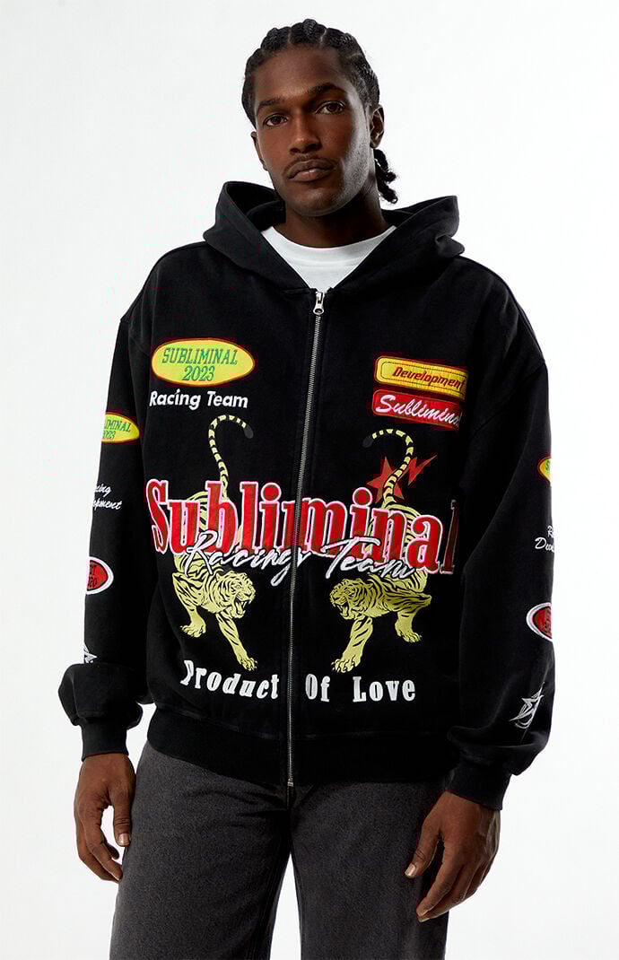 Pacsun Subliminal Racing Full Zip Hoodie