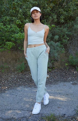 Green Lorene Button Tank Top image number 1