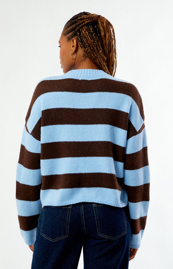 LA Hearts Striped Cozy Crew Neck Sweater