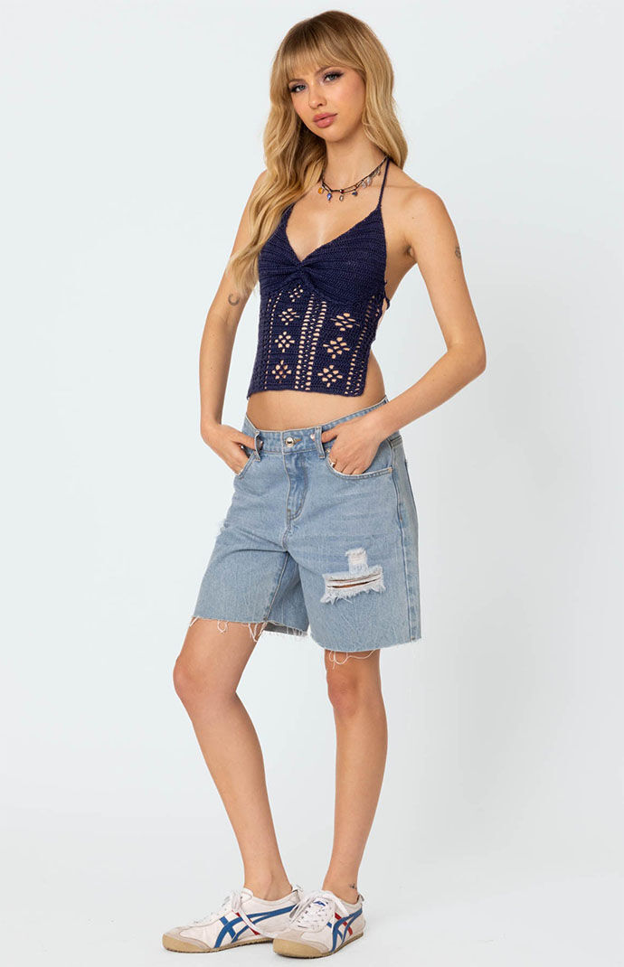 Edikted Jada Open Back Crochet Top