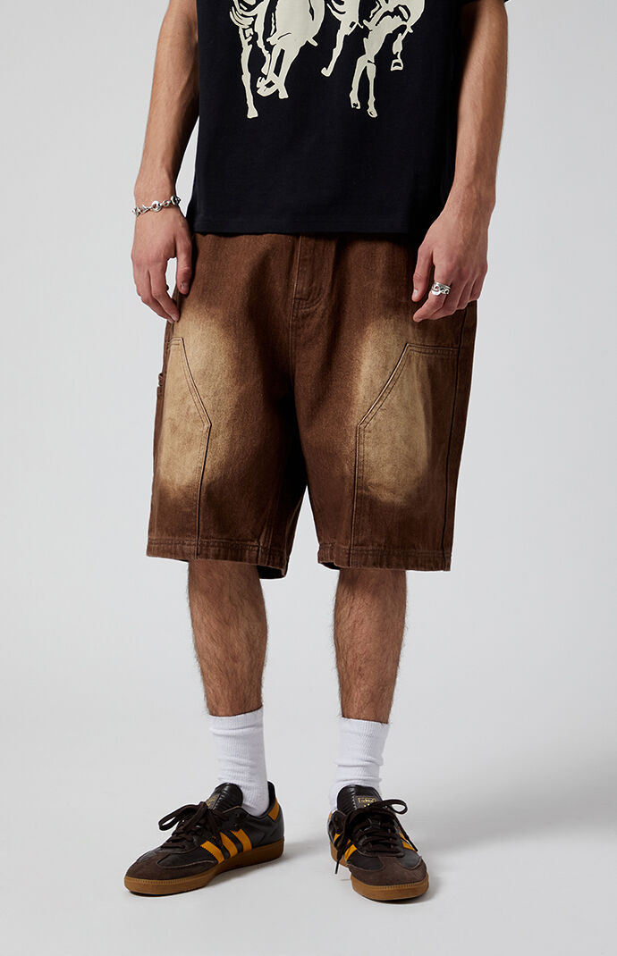 Pacsun Brown Extreme Baggy Denim Shorts