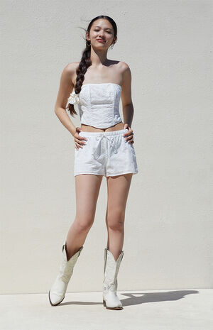 Aria Embroidered Strapless Corset image number 4