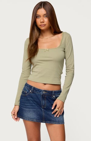 Mora Lace Trim Ribbed T-Shirt image number 1