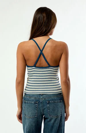 Elle Easy V-Neck Striped Tank Top image number 4