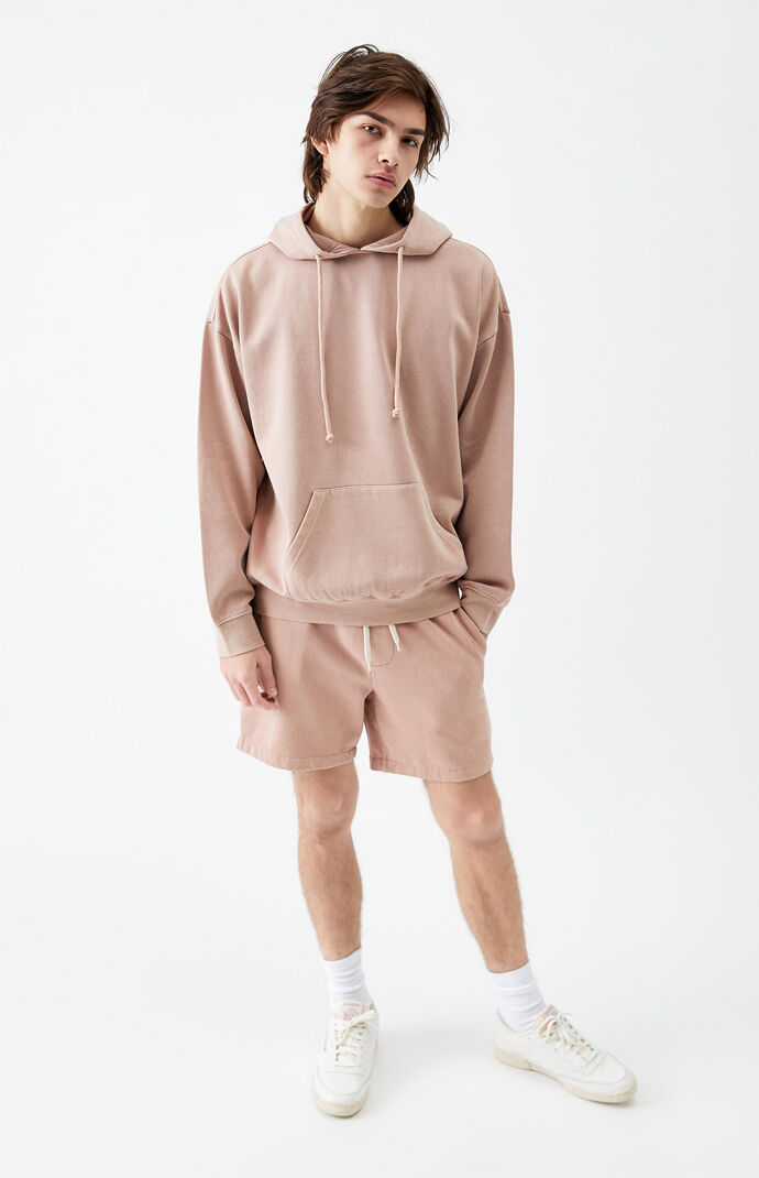 Pink Fleece Drawstring Volleyball Shorts