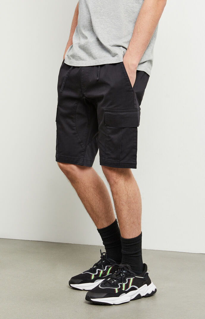 Black Slim Cargo Shorts