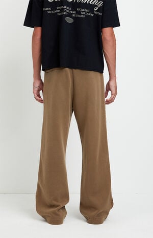 Brown Elmer Stripe Fleece Extreme Baggy Sweatpants image number 4