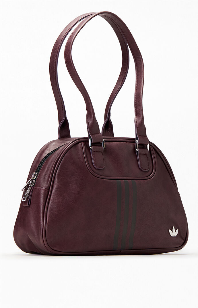 adidas Burgundy Faux Leather Airliner Shoulder Bag