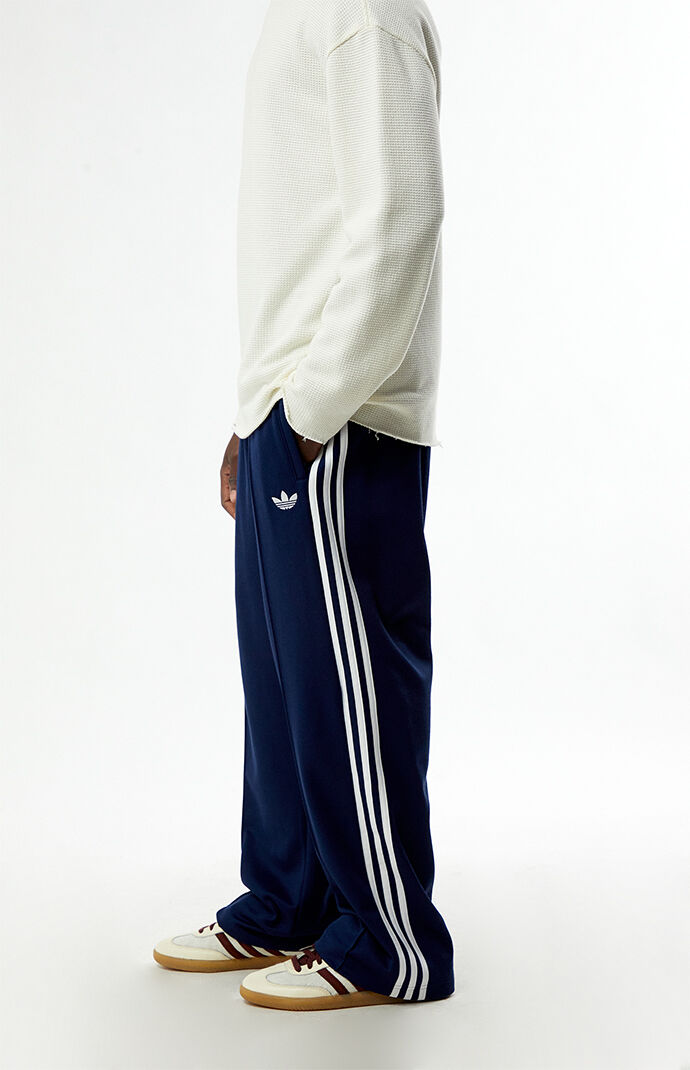 adidas Navy Baggy Three Stripe Track Pants | Pacsun