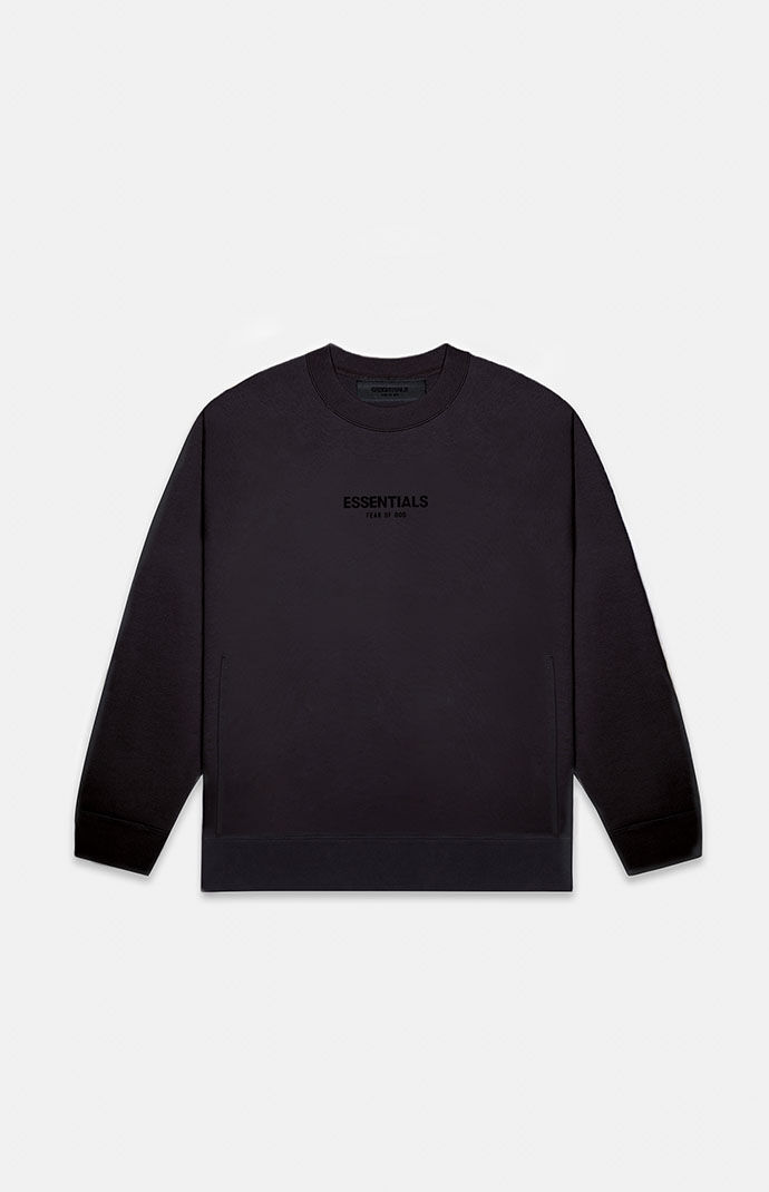 Essentials black crew neck sweatshirt online