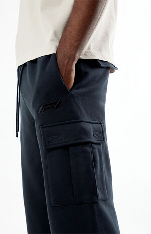 x PacSun Black Baggy Cargo Sweatpants image number 2