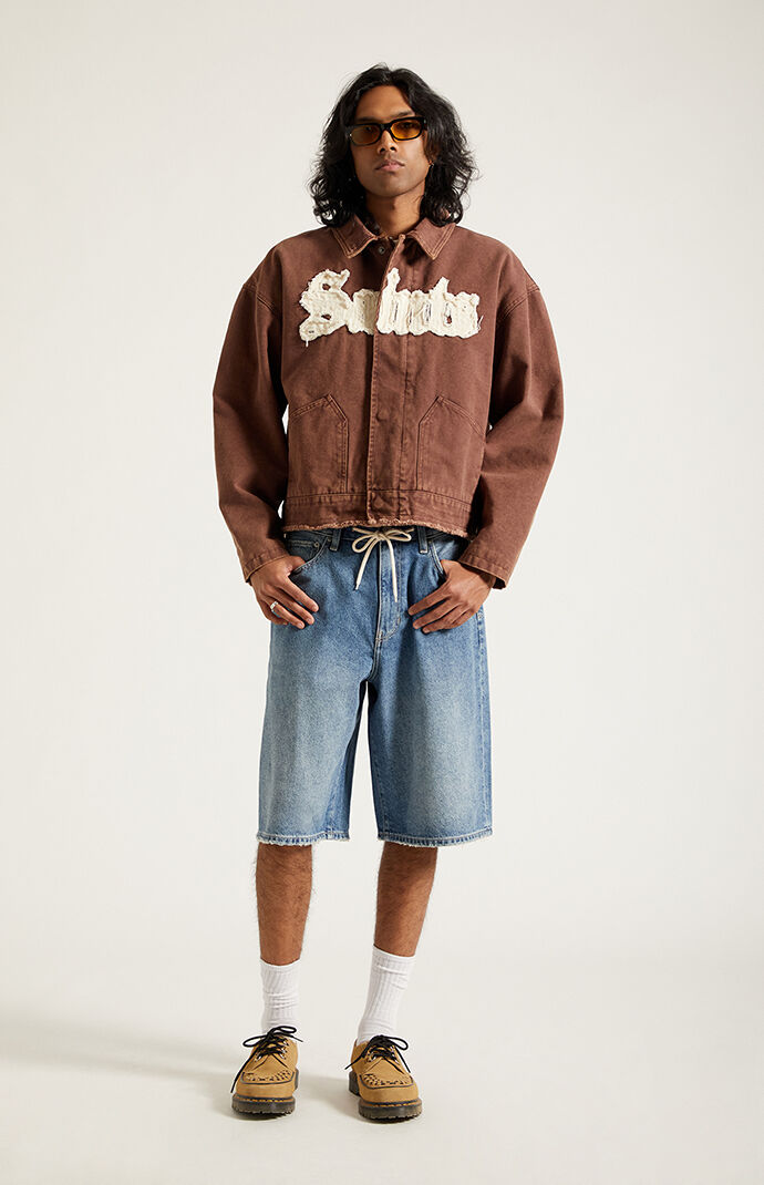 Pacsun Austin Extreme Baggy Jean Shorts Drawstring Medium Blue