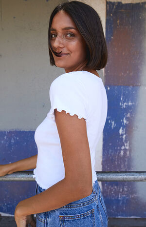 White Ruffle Top image number 2