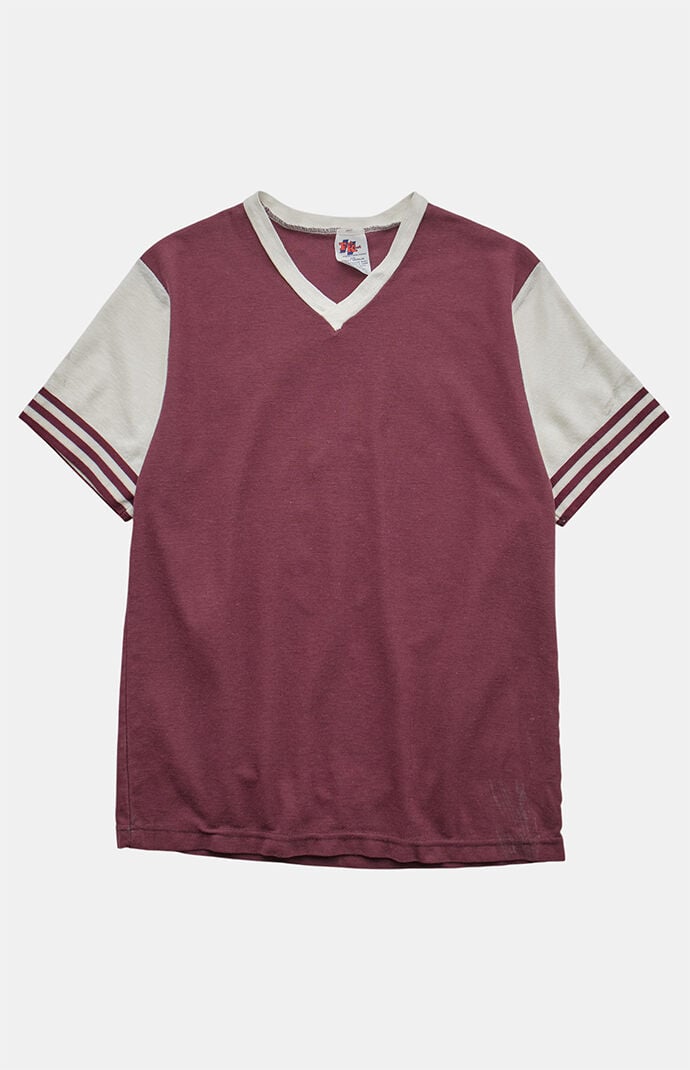 PS VINTAGE '90s Spikes Jersey V-neck Graphic T-Shirt