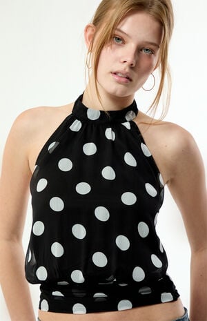 Mira Polka Dot Halter Top image number 5