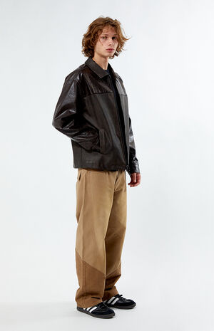 Faux Leather Textured Jacket image number 4