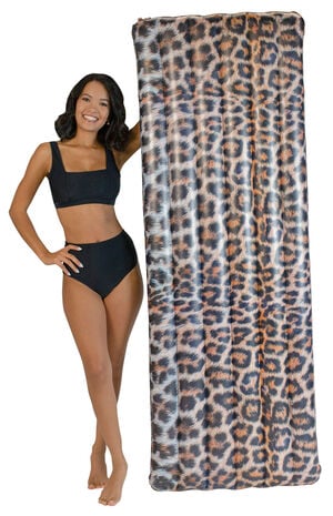 Inflatable Leopard Print Deluxe Pool Raft image number 1