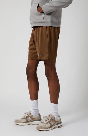 Brown Mesh Basketball Shorts image number 4