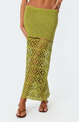 Ida Back Slit Crochet Maxi Skirt image number 2