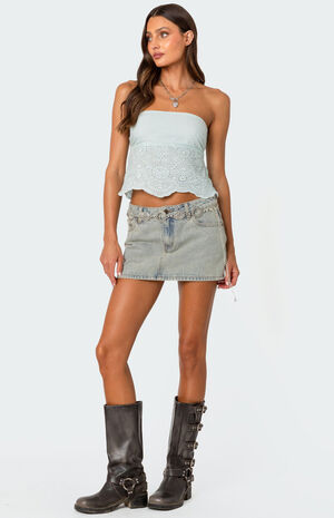 Scalloped Eyelet Tube Top image number 2