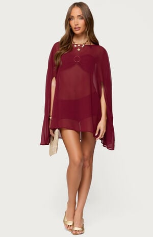 Mckenzie Sheer Chiffon Poncho image number 5