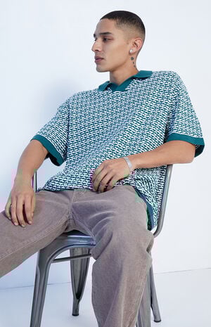 Green Woven Polo Shirt image number 1