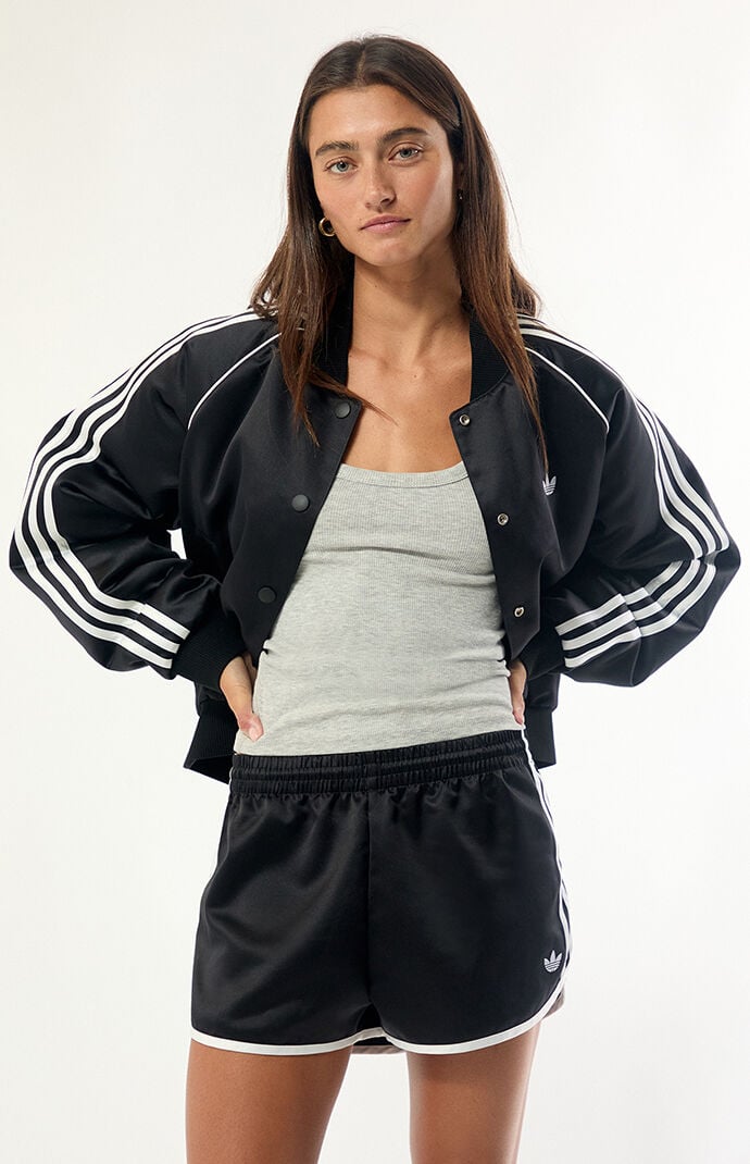 adidas Satin 3-Stripe Sprinter Shorts