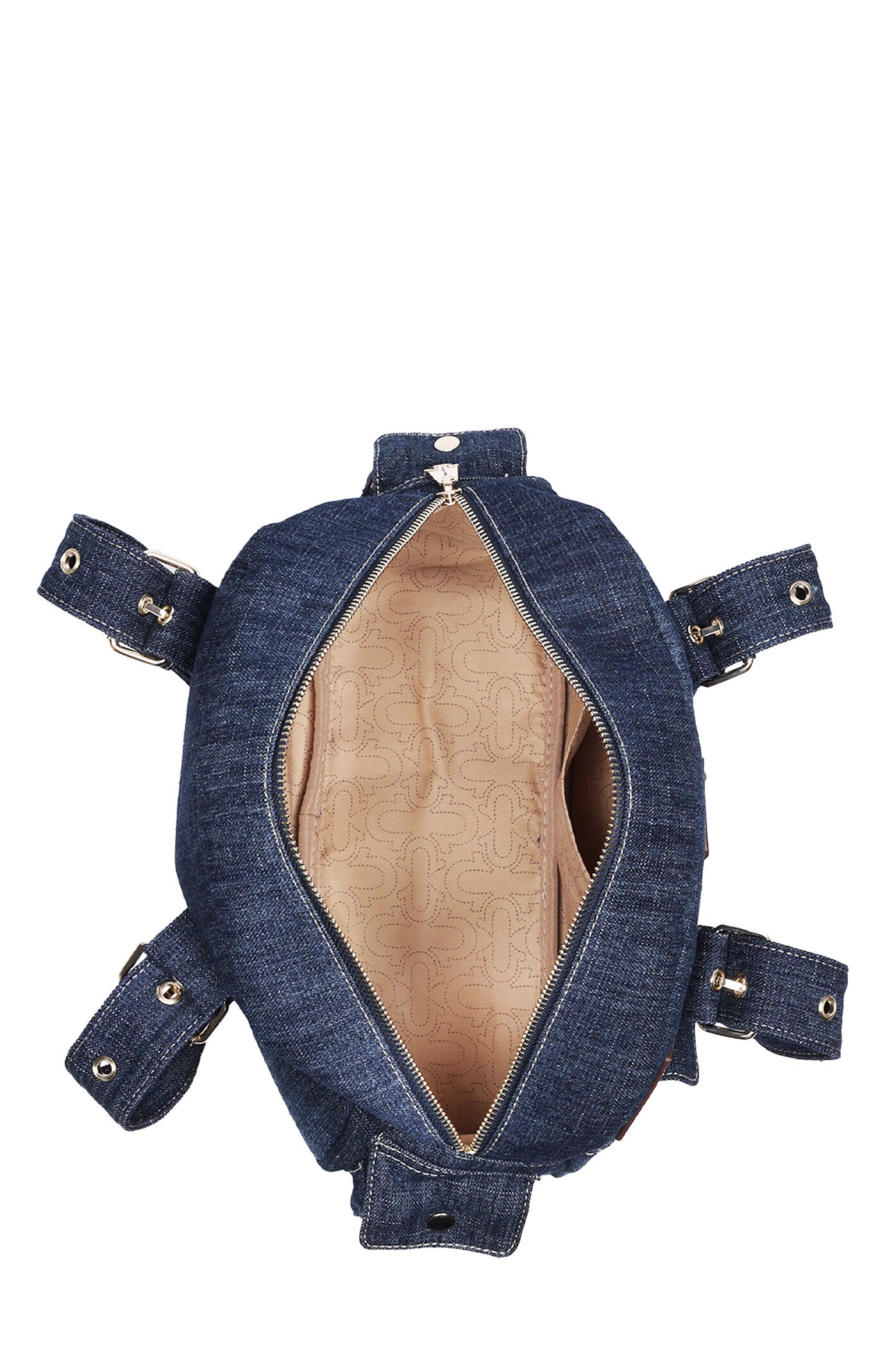 True Religion Dark Denim Multi Patch Satchel Bag