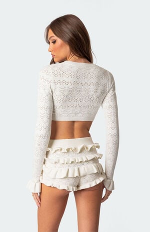 Delana Embroidered Knit Crop Top image number 5
