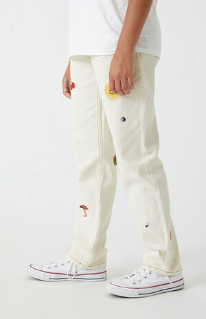 Embroidered Straight Leg Jeans image number 3