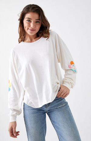 Flower Power Long Sleeve Boyfriend T-Shirt Flower Power Long Sleeve Boyfriend T-Shirt image number null