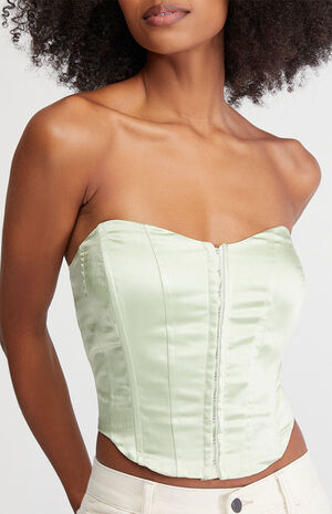 Longline Satin Corset Top image number 2