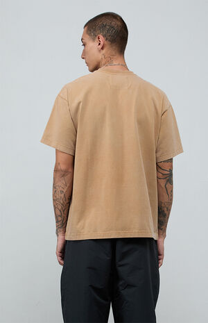 Brown Vintage Wash Heavyweight Oversized T-Shirt image number 5