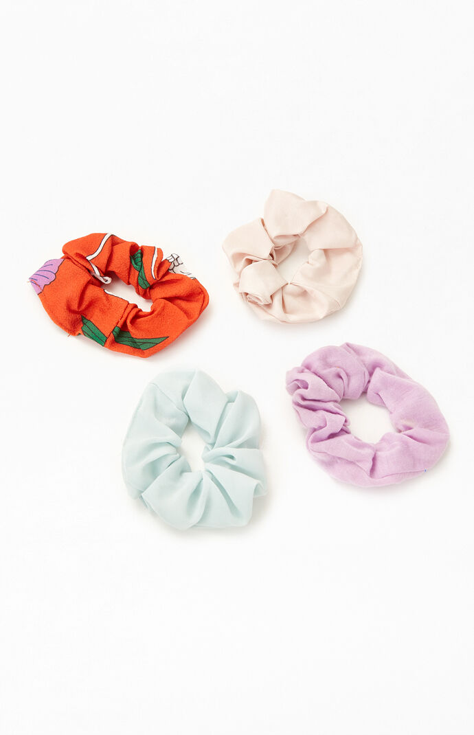 4-Pack Mixed Print Scrunchies
